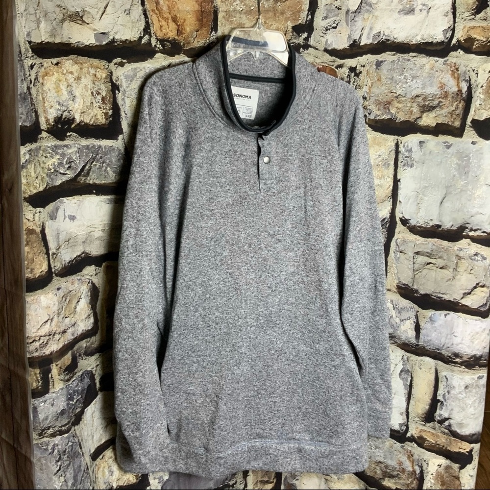 Sonoma Gray Marbled Pullover Sweatshirt Men 4XB - Picture 1 of 3